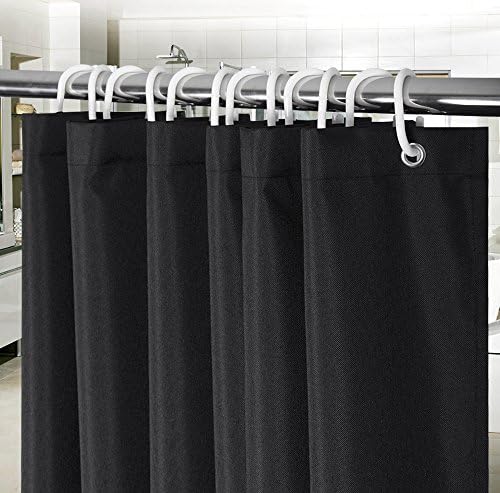 Classic Design Solid Fabric Shower Curtain Water Proof and Mildew-Free Durable Used Alone Poly Shower Curtain Eco-Friendly and Non-Toxic, Perfect for Male, Stall Size, 36-inch x 72-inch