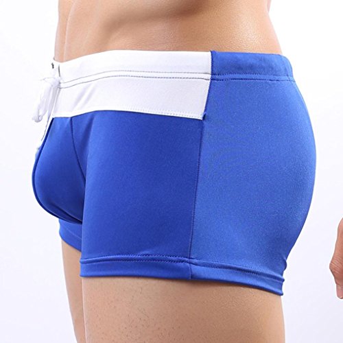 Swimming Trunks,PHOTNO Men's Sports Running Swim Shorts Underwear Pant Boxer Briefs (L, Blue) - Thumbnail 2