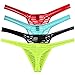 ONEFIT Men's Sexy Net Pouch Brief Striped Thongs Bikinis Underwear, Re+ge+bk+ye, Medium, 4 Pack