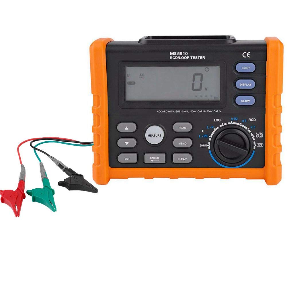 MS5910 Digital Multimeter, Insulation Resistance Multi Tester with Backlit, Trip-Out Current, Trip-out Time, Contact Voltage, Loop Resistance RCD Tester