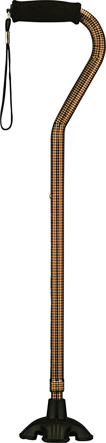 NOVA Medical Products NOVA Sugarcane, Walking Cane with Quad Tip and Carrying Strap, Stand Alone Cane, Houndstooth Design
