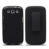 Samsung Galaxy S3 Case, Black Belt Clip Holster Armor Protective Case, Defender Cover