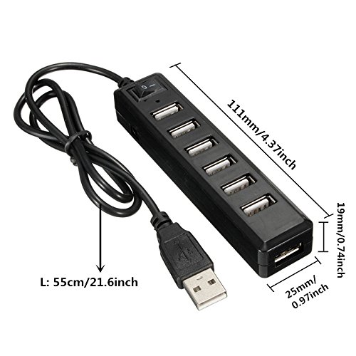 7 Ports USB 2.0 Hub Adapter With Power on/off Switch - Thumbnail 3