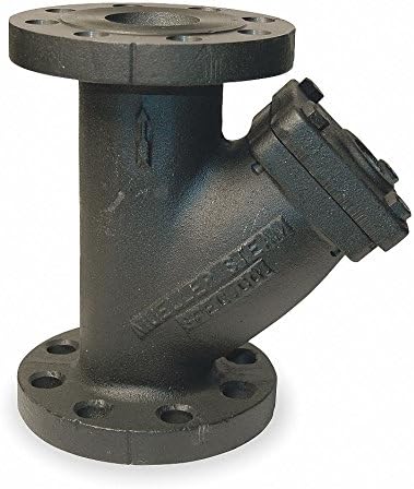 4" Y Strainer, Flanged, 0.062" Mesh, 15-5/8" Length, Cast Iron