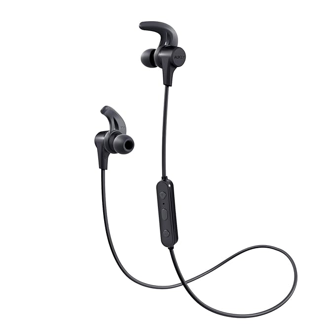 Wireless Earbuds, AUKEY Bluetooth Headphones with Enhanced Bass, Sweat