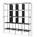 SONGMICS 67-Inch Closet, Portable Wardrobe, Stable and Foldable Storage Organizer, with 2 Hanging Rods, 12 Clothes Shelves, 4 Side Pockets, Easy Assembly, for Cloakroom, Bedroom, Gray URYG44GY