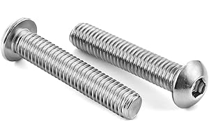 Hmevsafinect 10 Pack M6 x 70mm Button Head Socket Cap Bolts,304 Stainless Steel, Professional Set Screw, Full Thread, Silver 