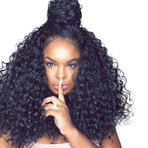 Cici Collection 250% High Density Lace Front Human Hair Wigs With Baby Hair 7A Curly Brazilian Lace Front Wigs Human Hair Pre Plucked Lace Front Wigs For Black Women (18inch, Deep Curly)