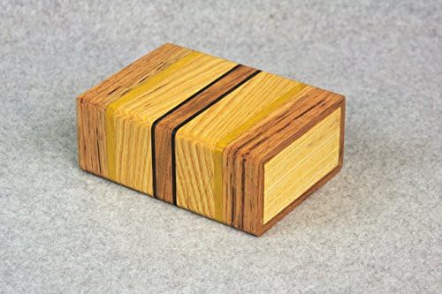 Tarot Card Case - Wooden - 78 cards - Fortune Telling Deck Card Storage Box - Constructed from Various Wood Strips - Drawer Slides and has Finger Holes for Easy Deck Removal