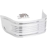 MACHSWON Front Fender Skirt Trim, Steel Fender Trim, Chrome Silver | Ribbed Trim Design, Fender Skirt Cover, Compatible with Touring Models, Compatible with FLSTC, FLST and FLSTN