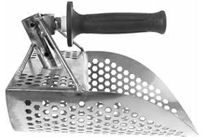 tenluno Beach Sand Scoop Metal Detecting Tool Stainless Steel Detector Digging Shovel Metal Detector Spade Sand Scoop Hexahedron Hole