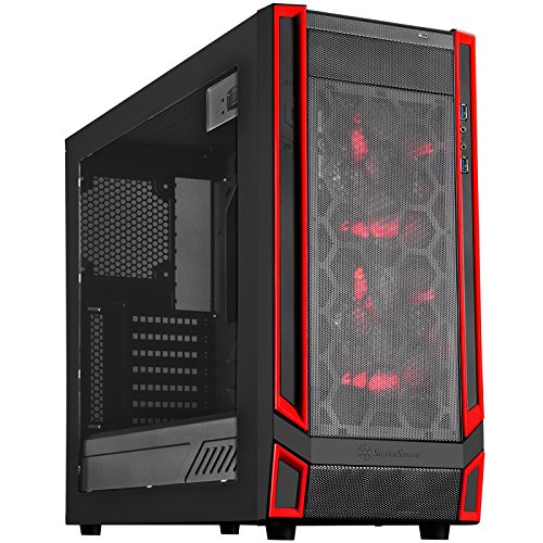 SilverStone Technology ATX Gaming Computer Case - Black with Red LED (RL05BR-W) (Best And Cheapest Gaming Computer)