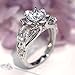 Clearance! WILLTOO Jewelry Fashion Forever Classic Flowers with Tiny Zircon Engagement Wedding Band Ring (Silver, US 6)