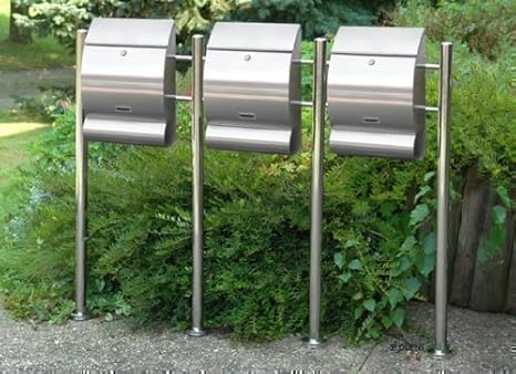 3er Edelstahl-Standbriefkasten EMO