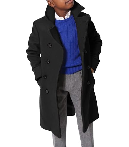 Amazon.com: Gafeng Kids Toddler Boys Wool Blend Trench Coat Long