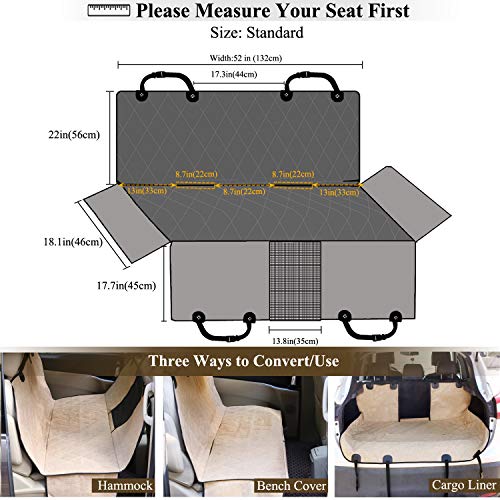 Vivaglory Dog Car Seat Cover, Mesh Visual Window with Extra Strap