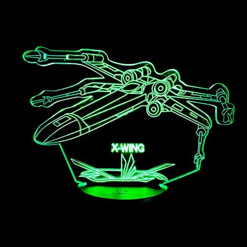 Star Wars 3D X Wing Starfight Night Light 7 color change LED Desk Lamp Room Decor
