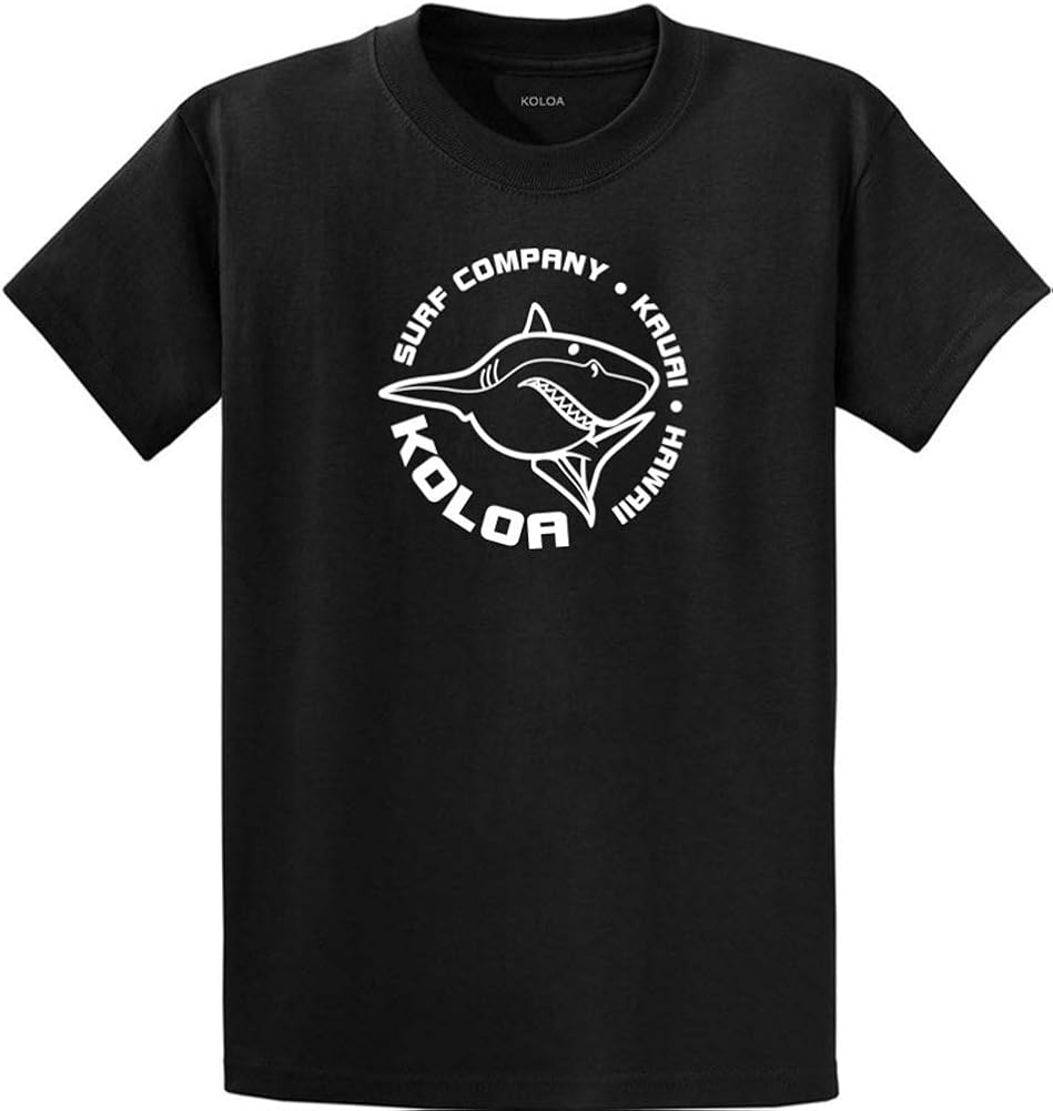 Koloa Shark Circle Logo Cotton T-Shirts in Regular, Big and Tall Sizes