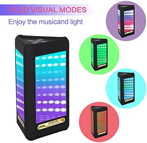 Finetoknow Bluetooth Speakers, Smart Speaker, Mic Hands-Free, Stereo Speaker Wireless Speaker, SoundCore Mini,Bluetooth 4.0 Speakers Portable LED Light Visual Display Mode Built-in Mic Hands-Free