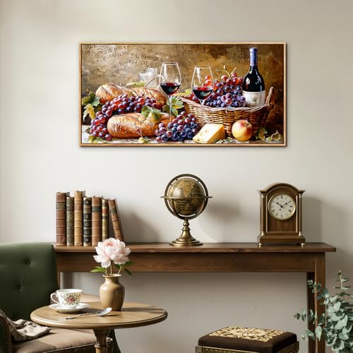 SERIMINO Modern Living Room Decoration Frames, Large Decorative Canvas, Vintage Kitchen Decoration, Red Wine Paintings Bedroom, Dining Room, Hallways, 50 x 100 cm