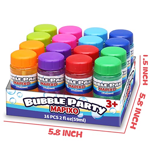 16 Pack Bubble for Kids Party Favors, Bubble Bottle with Wand Attached