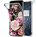 Osophter Compatible with Oneplus 6T,OnePlus 6T Flower Case Shock-Absorption Flexible TPU Rubber Soft Silicone Full-Body Protective Cover Oneplus 6T McLaren(Clear Flower)