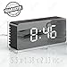 Alarm Clock, LED Mirror Display with Dimmer, Time, Alarm,Temperature with USB Charging Port