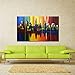 Wieco Art - Summer in The City Large 5 Piece Modern Abstract Colorful Landscape Artwork 100% Hand Painted Stretched and Framed Oil Paintings on Canvas Wall Art for Living Room Home Decorations