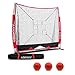 Rukket 6pc Baseball & Softball Bundle | 5x5 Hitting Net | 3 Weighted Balls | Batting, Pitching, Catching Screen with Strike Zone Target