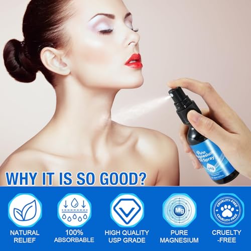 Pure Magnesium Oil Spray, Topical Magnesium Spray Glass Bottle, Organic Magnesium Spray for Feet, – Made with Concentrated Pure Magnesium Chloride Oil (2 Pack 2 fl oz)