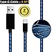 USB Type C Cable,AoLiPlus 4FT LED USB to USB C Cable Fast Charger Cord for Samsung Galaxy S9 Note 8 S8 Plus,Google Pixel xl 2,LG G6 V20 V30,Nintendo Switch,Moto Z Z2 Force (Blue)