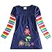 NEAT Girls Embroidery Cotton Long Sleeve Flower Dresses Navy H5802 7-8 Years