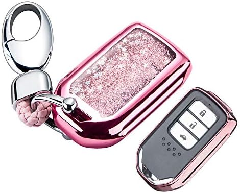 RAYHOO Key Case Protector for Honda 4/5/6 Button 2015-up Civic Accord Fit Pilot CR-V Odyssey (Pink)