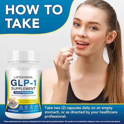 asusxcli GLP-1 Supplement - Dietary Supplement -Synbiotics - Curb Appetite, Boost Metabolism & Support Gut Health for Women & Men Lean Body Support - 90 Capsules