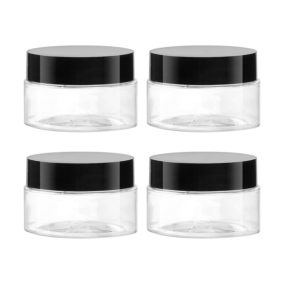 4PCS Travel Cosmetic Containers Jagowa 30g Round Clear Plastic Container Wide-mouth with Lids for Travel Storage Makeup Face Creams