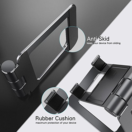 Cell Phone Stand, Compatible with iPhone Stand, Nintendo Switch Stand, Adjustable Phone Stand for Desk, Smartphone Holder for Desk (Gray)