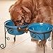 BestVida Pet Stand,Elevated Dog Bowls,Raised Dog Bowl Stand, Large Ceramic Dog Bowls, Pet Feeding Station, Dog Feeder for Large Medium Dogs （Large, Scuba Blue