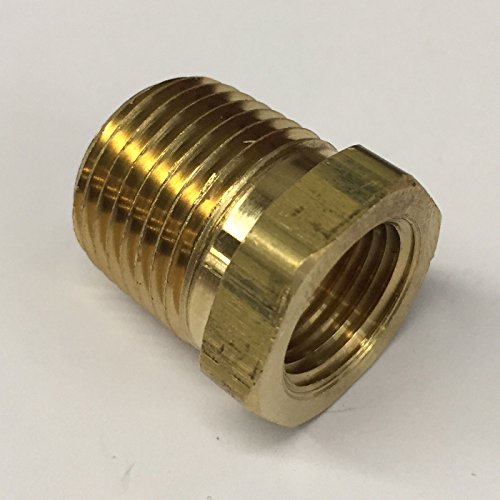 #44, 1/2 Inch Male NPT x 3/8 Female NPT Brass Pipe Reducer Adaptor Bushing