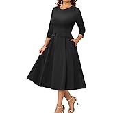DRESSTELLS Cocktail Dresses for Women Formal Wedding Guest Church, Vintage Tea Party Dress with Pockets