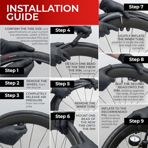Fincci Racing Bike Tyres, 700 x 25 C, Pair of Folding Bike Tyres 28 and 2 x Inner Tubes 700 x 25 cm, Puncture Proof 1 mm Tyres for Sports Road Bike Cycle – Pack of 2