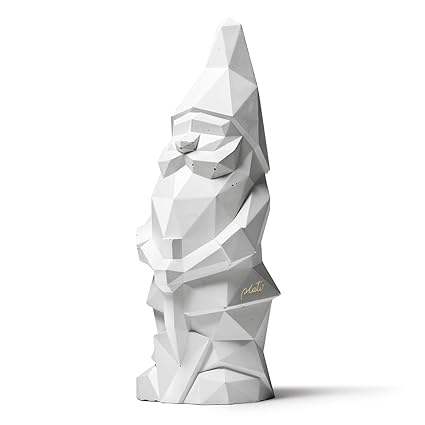 Plato Design Nino Gartenzwerg Aus Beton In Moderner Polygonoptik 36cm Beton Weiss Amazon De Garten