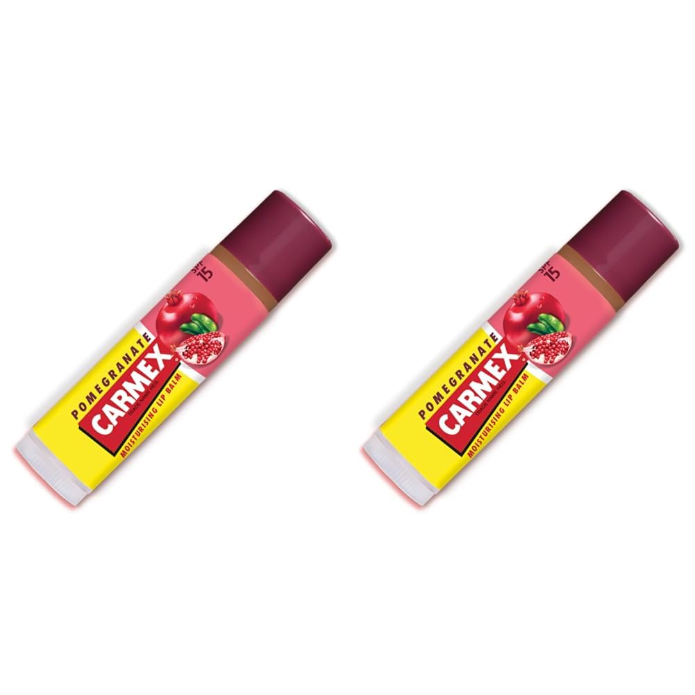 CARMEX Pomegranate SPF15 Lip Balm stick (4.25g) Antioxidant, Vitamin E, and soothing Aloe vera, Ultra Moisturising. (Pack of 2) โ image 1