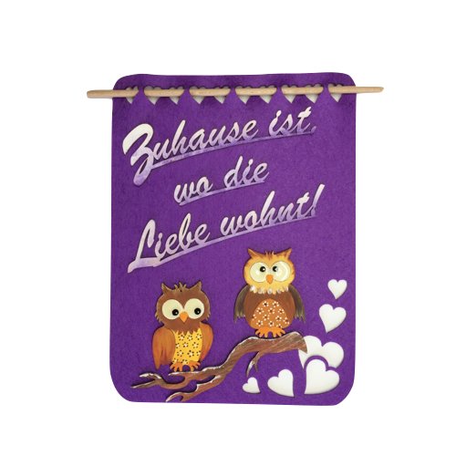 'Petra's Craft News A TSF16EU43 Door Curtain Width"Home is Where Love is' [. With Owls Design
