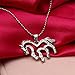 Silver Tone Pave CZ Crystals Hollow Pony Charm Little Horse Pendant Necklace for Young Girls Women