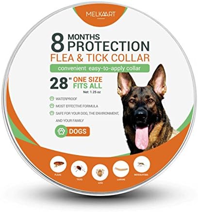 Flea and Tick Collar for Dogs, Prevention and Control Fleas, Ticks, Lice and Pests for 8 Months, Hypoallergenic and Safe Design, 1 Size Fully Adjustable Waterproof Puppy Collar