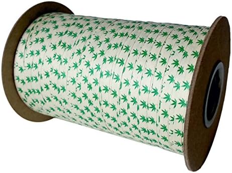 Natural Cotton Curling Ribbon for Gift Wrapping | 100% Biodegradable Holiday Gift Ribbons for Presents & Ribbons for Crafts | Colored Curling Ribbon | 3/16, 1/2 & 5/8 Inch (Cannabis Leaf)