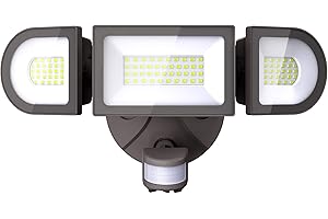 iMaihom 50W Motion Sensor Light Outdoor,4600LM Bright LED Security Lights Motion Activated,6500K Flood Lights Outdoor Motion Detection,3 Adjustable Head IP65 Outdoor Motion Lights for Yard (Brown)