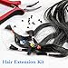 Borogo Hair Extension Kit Pliers Pulling Hook Bead Device Tool Kits and 1500 Pieces Silicone Lined Micro Rings