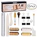 MOMODA 25Pieces Bookbinding Starter Tools Set Bone Folder Paper Creaser Waxed Linen Thread Wood Handle Awl Ruler Large-Eye Needles for DIY Crafts Kit Handmade Books Bookbinding and Sewing Supplies by