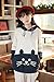 Woman Girls Kawaii Cat Face Tail Hoodie with Cute Hat Fleece Sweater Shirt, White, Large